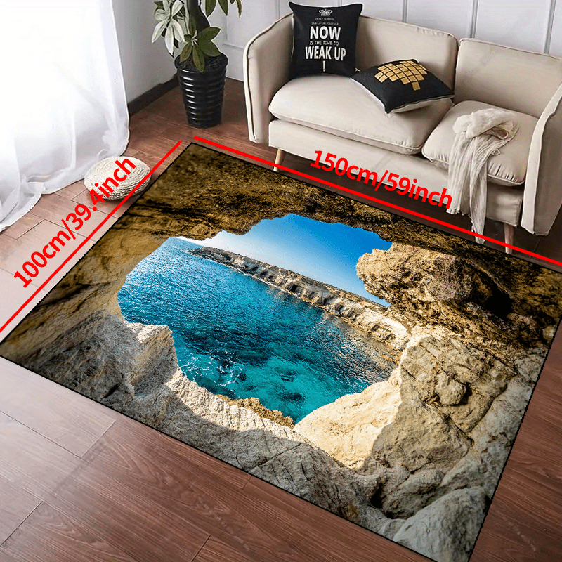 Beautiful Coastline Scenery Non slip Resistant Rug Machine - Temu