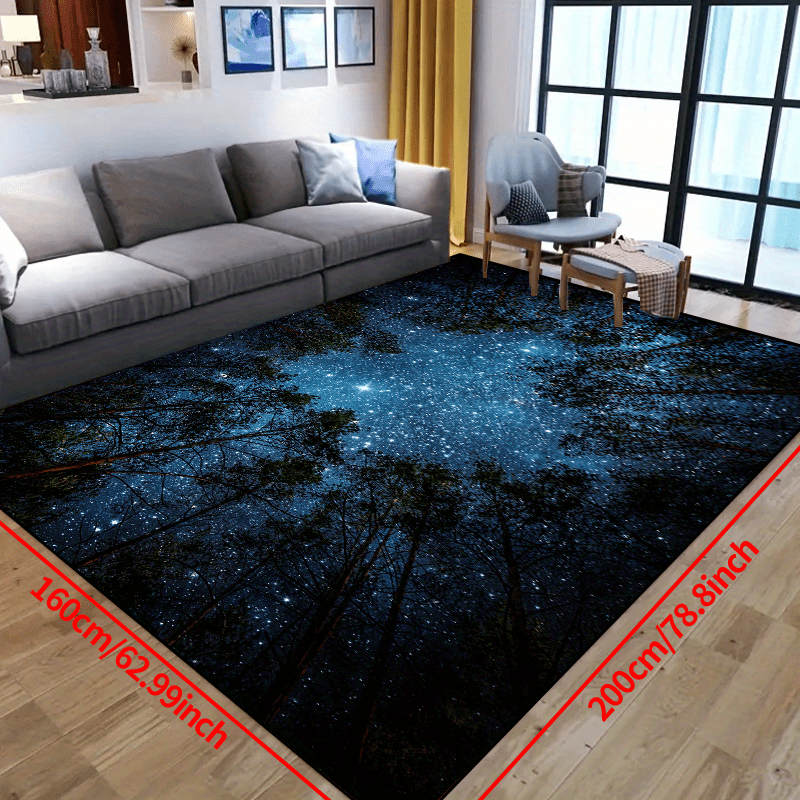 Stars Starry Night Sky Forest Large Area Rug Non Silp - Temu