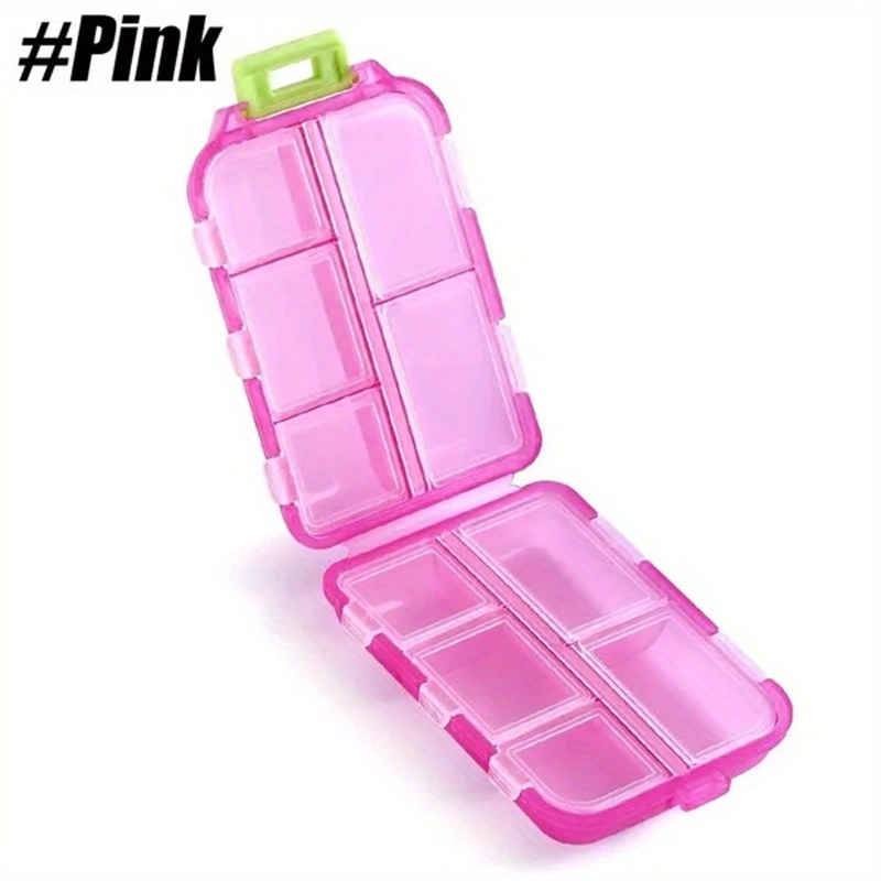 2 Pack Pill Case Organizer,Travel Pill Box with Label, Daily Medicine  Organizer Case, Waterproof Pocket Container Case, Portable Pink Supplement  Case