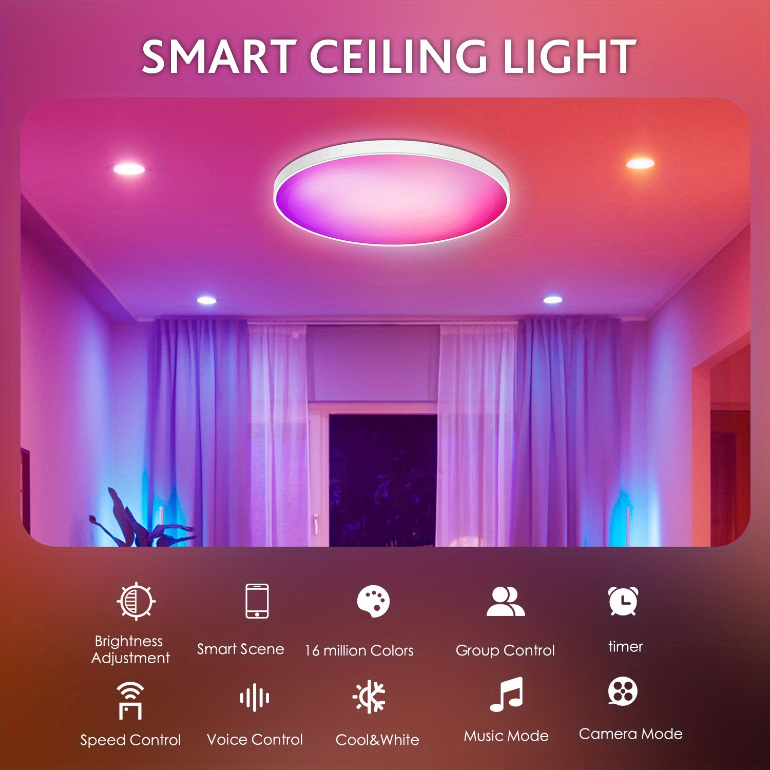 PLAFONIERA LED ALISEO CCT WiFi 40W CON VENTILATORE 3 VELOCITA' E  TELECOMANDO GESTIONE APP