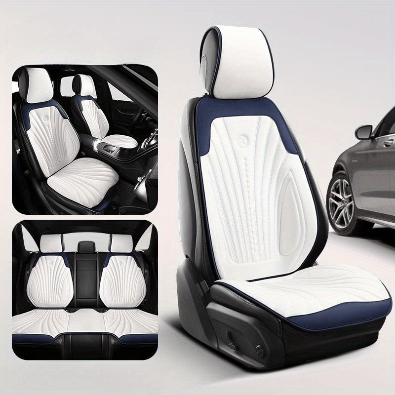 5 Luxury Car Seat Covers, New, Premium, All-season, Universal Fit,  Big-eyed, Full Coverage, Full Leather, Breathable, Car Seat Protector,  Summer - Temu