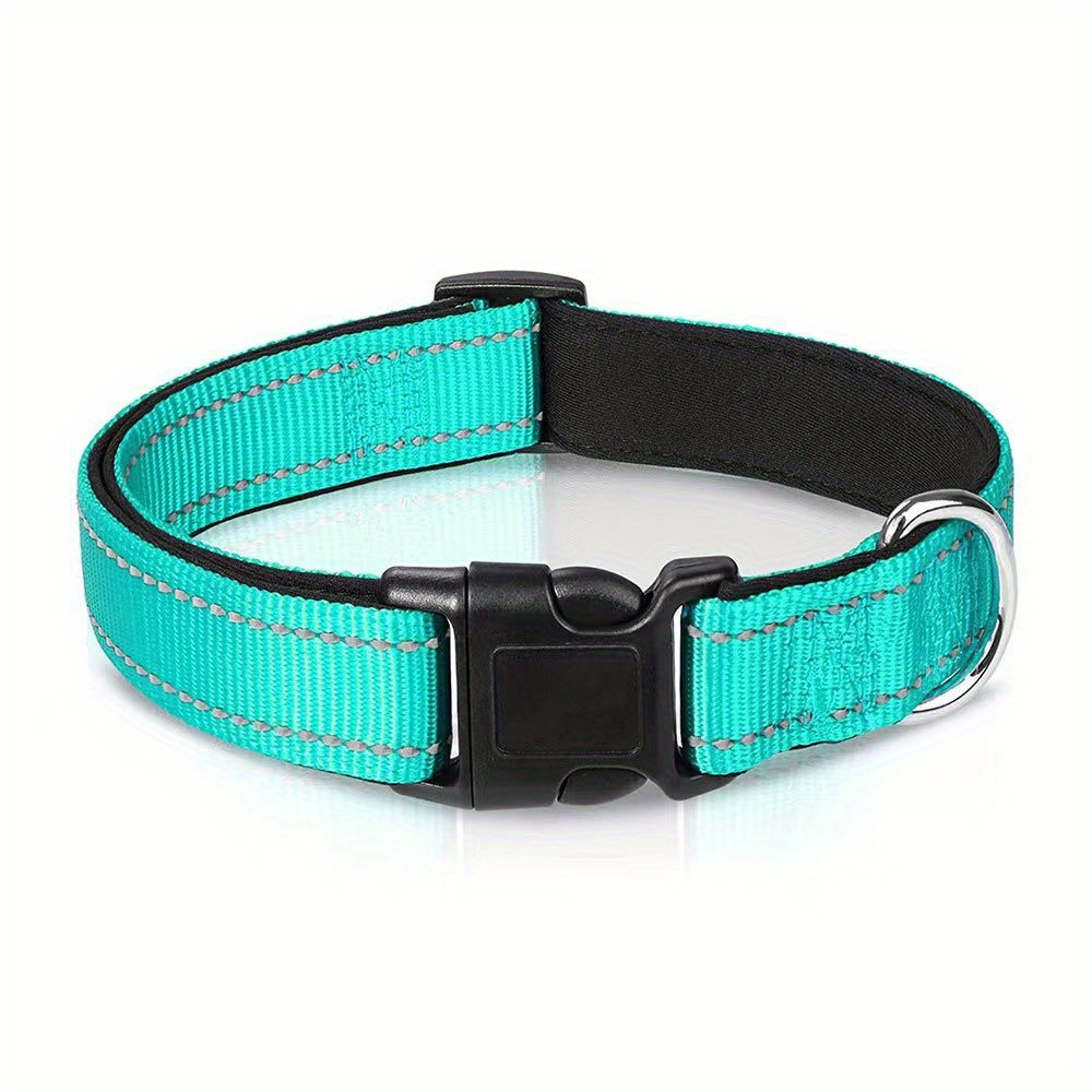 TEMU Reflective Dog Collar,soft Neoprene Padded Breathable Embroidered Dog Name And Phone Number Collars