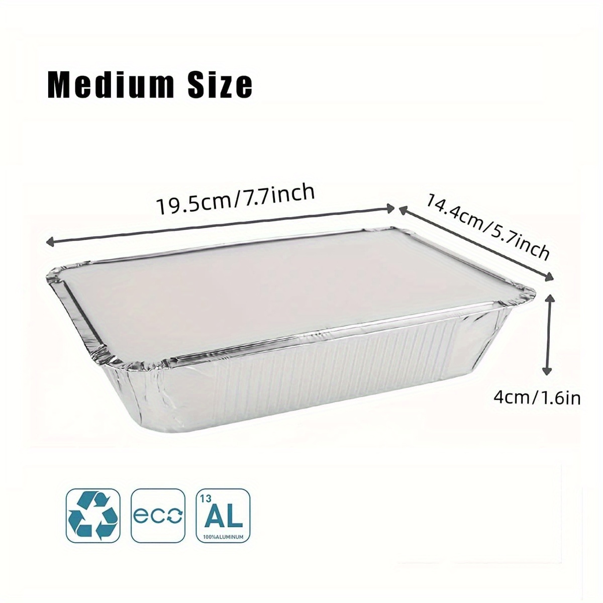 50pc Half-Size 9 x 13 Aluminum Deep Disposable Pans with Lids Heavy  Weight