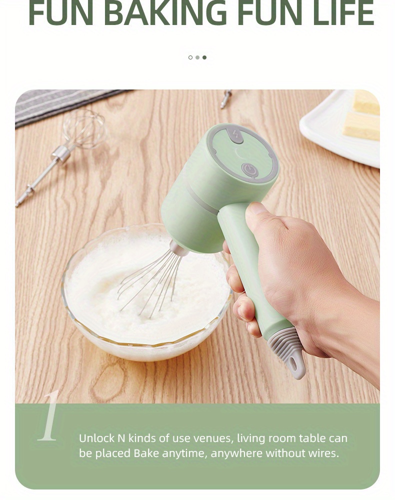 3 speed electric hand mixer handheld with whisks beater kitchen cake blender for prep baking supplies eggbeater details 2
