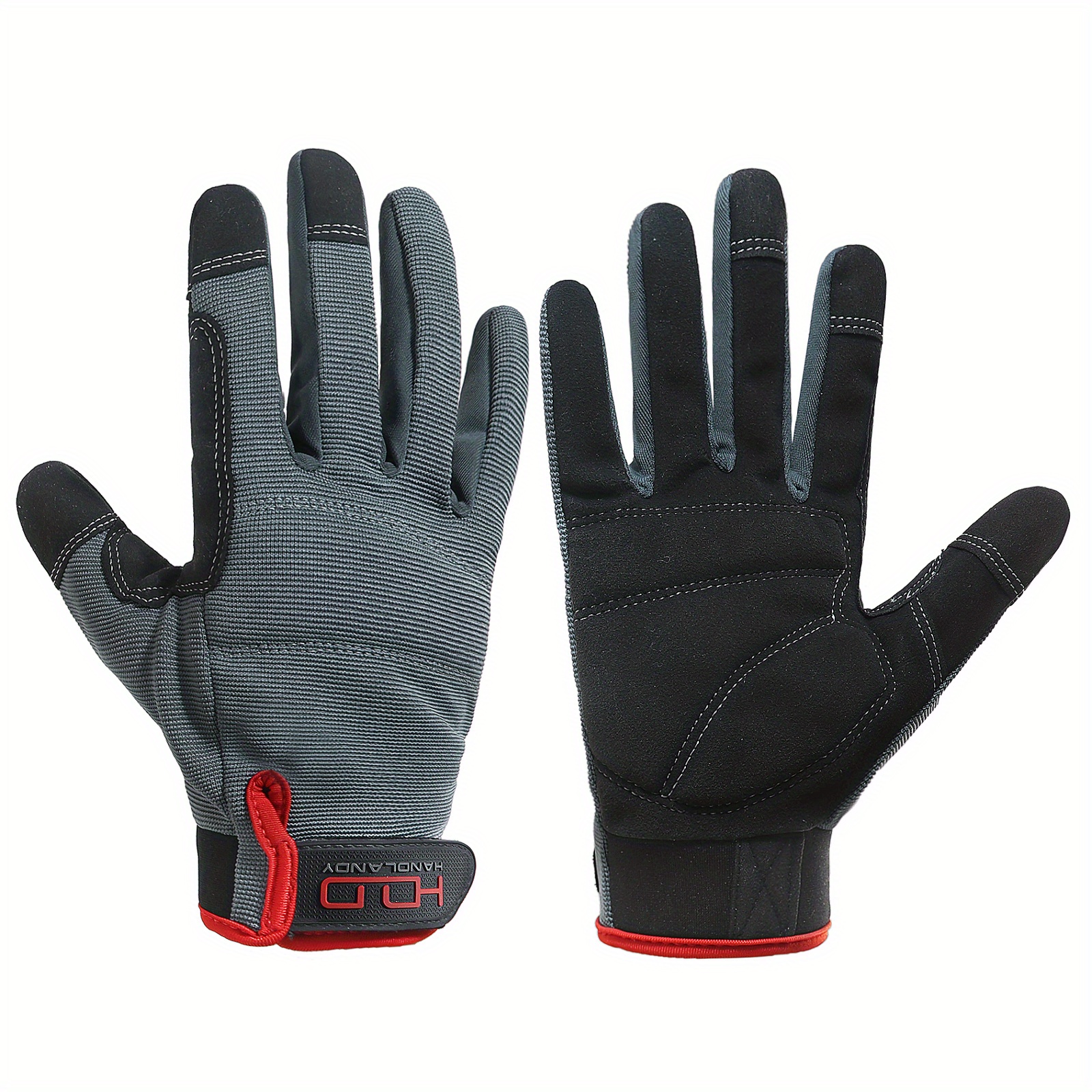 Heavy-Duty Synthetic Leather Work Gloves Impact Protection Mechanic Gloves  Touchscreen Vibration Reduction Safety Gloves Men