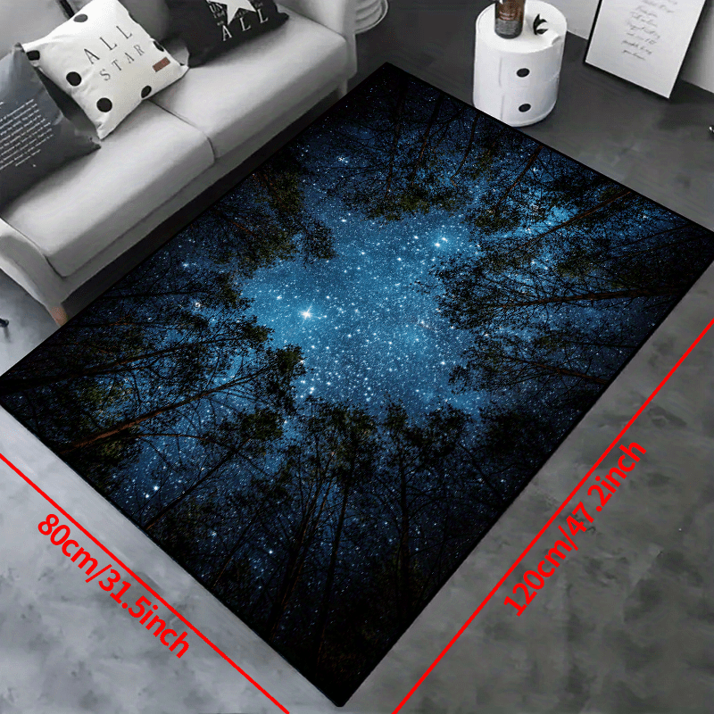Stars Starry Night Sky Forest Large Area Rug Non Silp - Temu