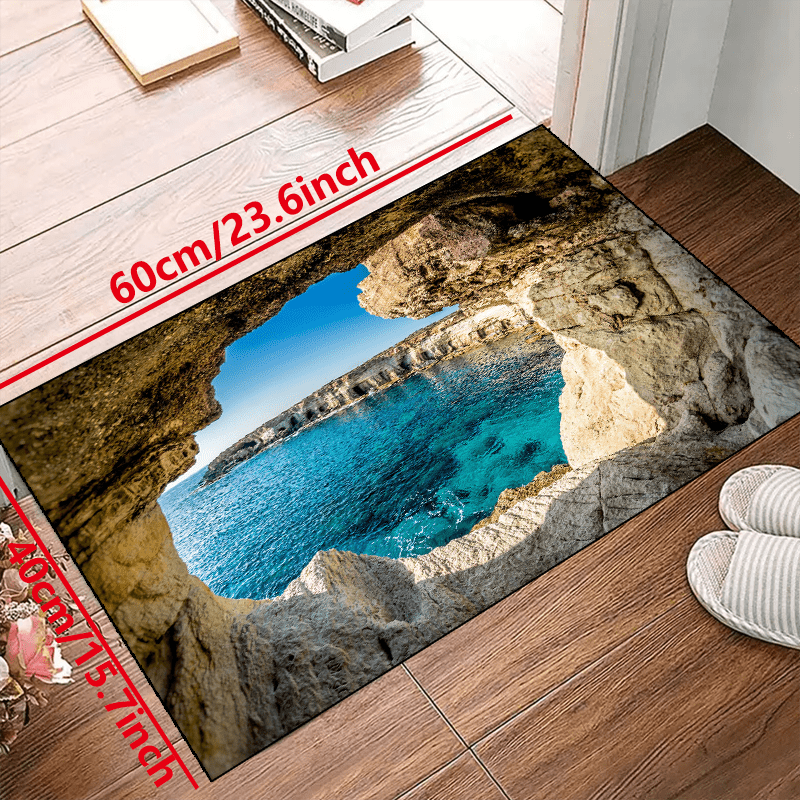 Beautiful Coastline Scenery Non slip Resistant Rug Machine - Temu