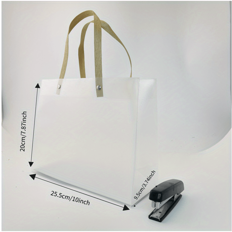 Transparent PVC Plastic Bag Reusable Shopper Bags Large Tote Clear