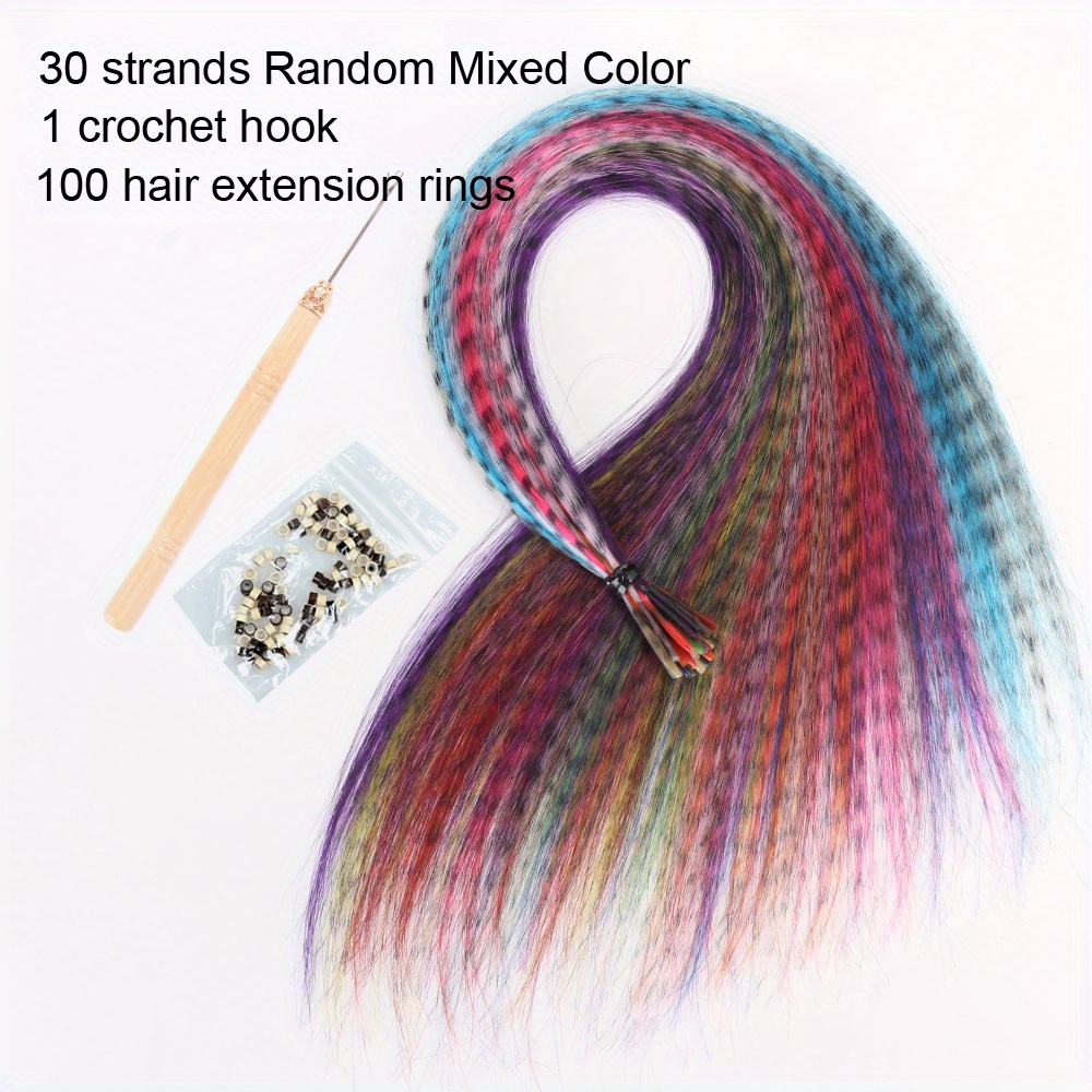 Colored Strands for Hair Feather Extension 10 Pieces I Tip