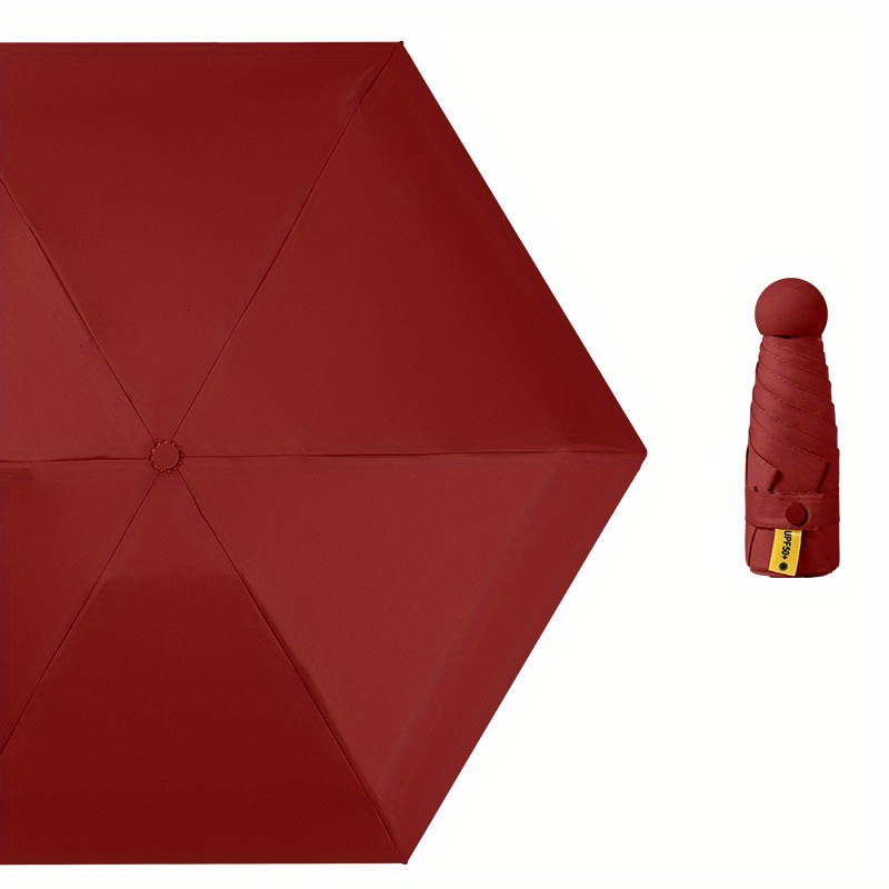  Mini paraguas de viaje, 8 varillas, bonito estampado de flores,  plegable, transparente, ligero, impermeable, compacto, portátil para  exteriores para mujeres y hombres (color rojo, tamaño: mediano) : Ropa,  Zapatos y Joyería