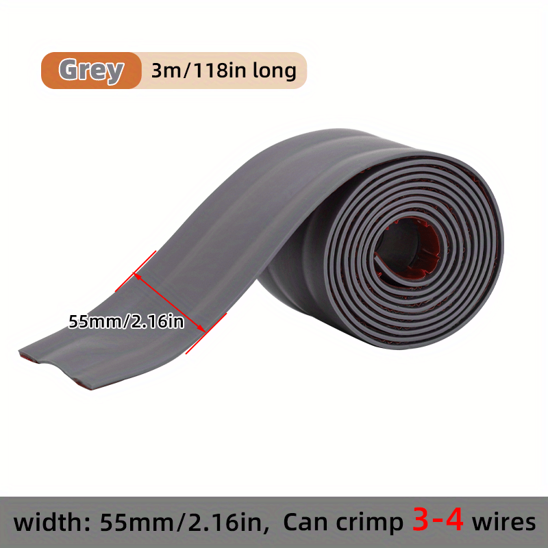 1M Waterproof Floor Cable Cover PVC Anti-extrusion Cord Protector  Self-Adhesive Power Cable Hider Cover