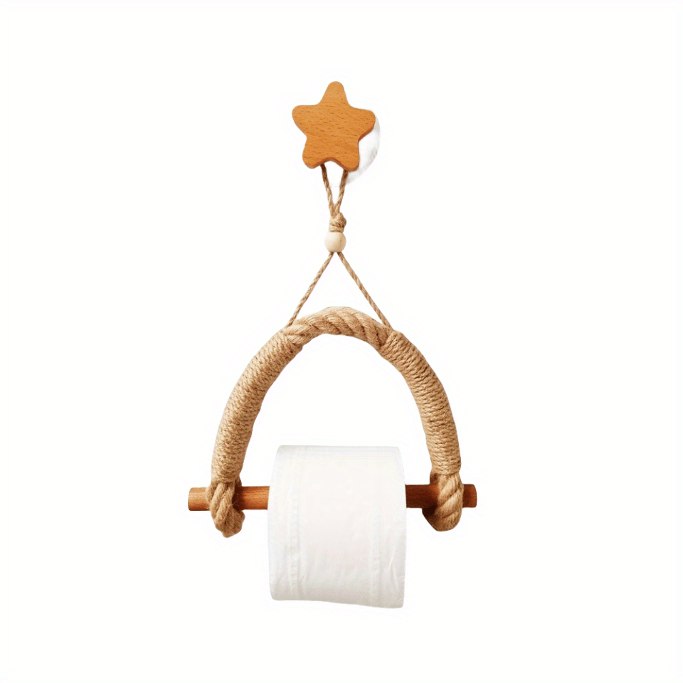 1pc Toilet Paper Storage Holder, Boho Wall Mounted Tissue Roll