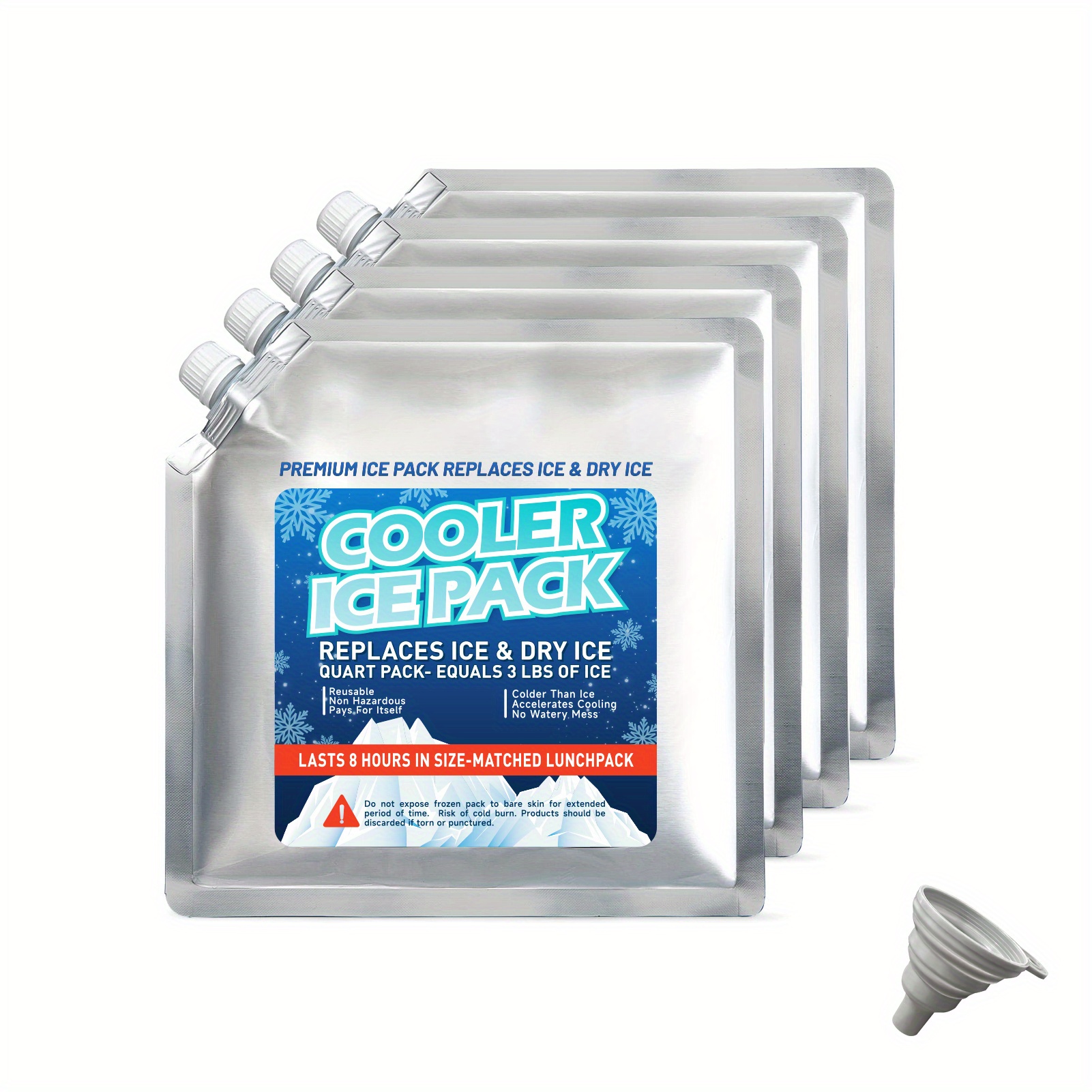 Ice Pack - Ice packs for coolers - Includes: 4 Ice Pack size Mini