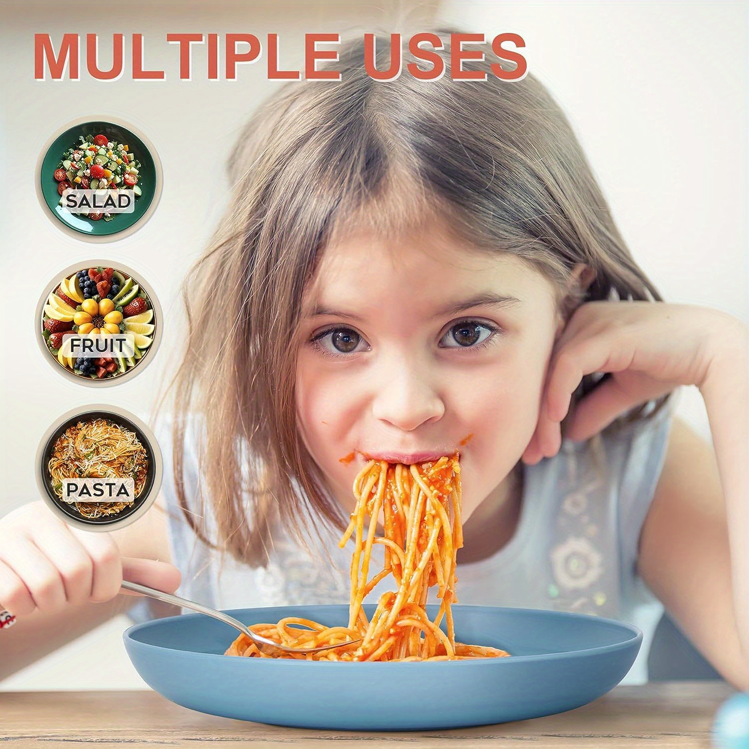 Unbreakable Deep Dinner Plates Wheat Straw Plastic Plates Dishwasher