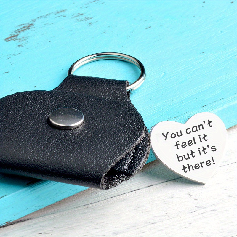 Funny pocket hug token keychain for men stainless steel double sided