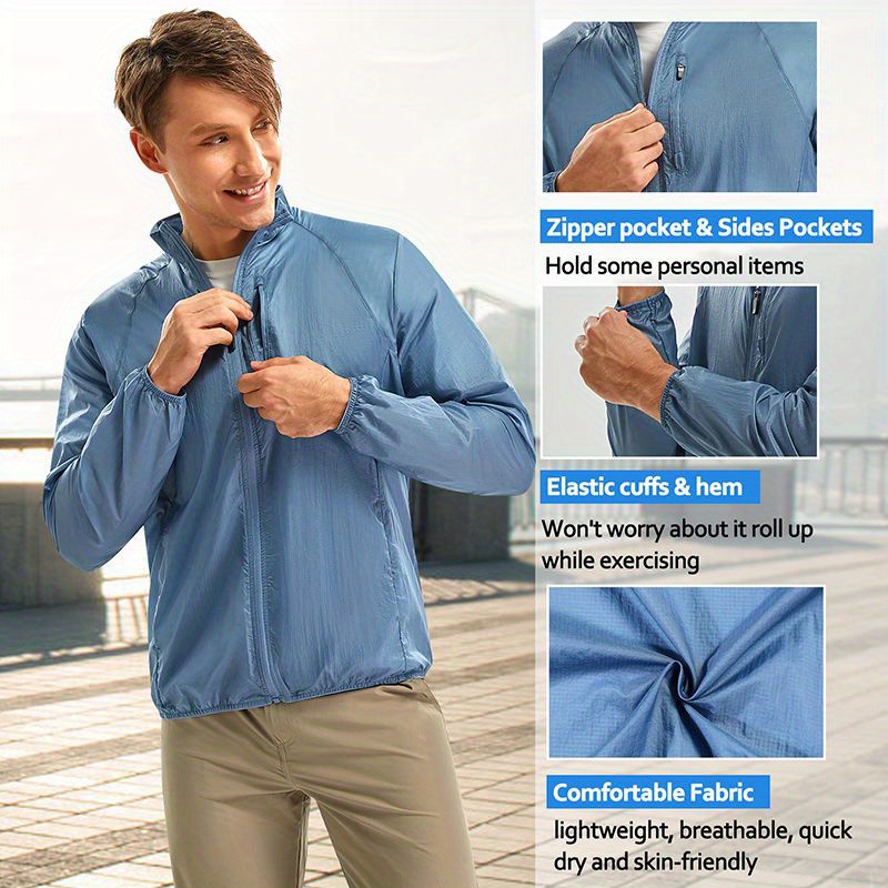 Chaqueta de protección solar para hombre Camisa UV ligera y