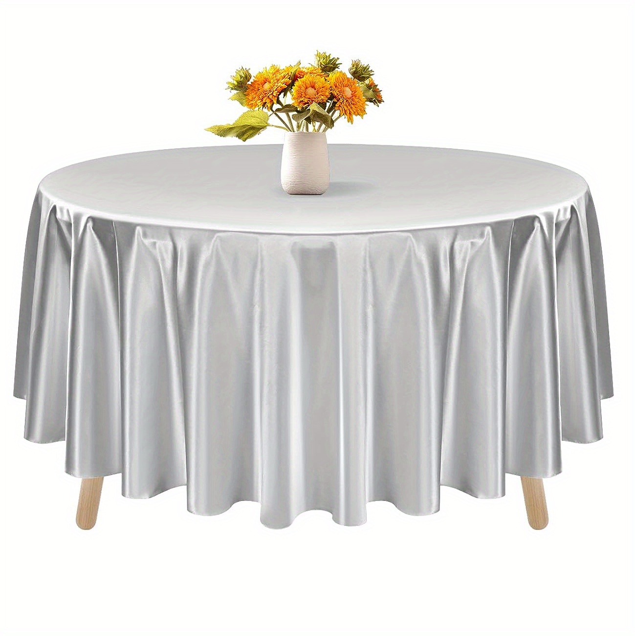 Round Satin Tin Tablecloth Satin Table Cloth Round Bright - Temu