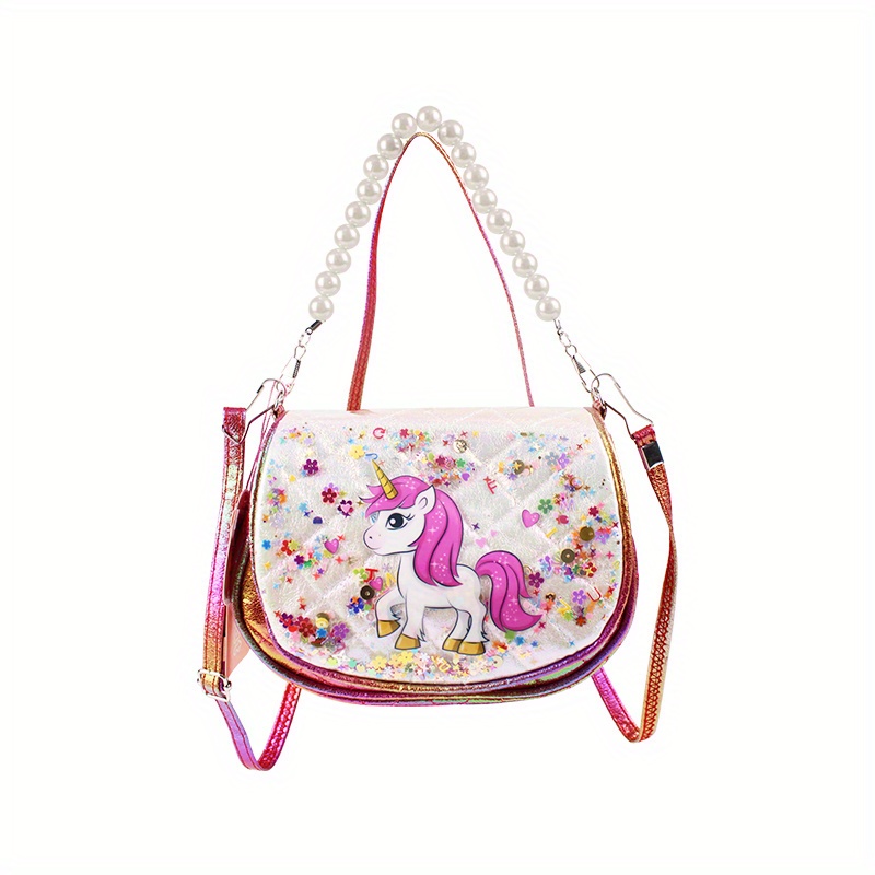 Sequin Unicorn Messenger Bag, Glitter Rainbow Crossbody Bag, Girls Cartoon  Shoulder Bag - Temu United Arab Emirates