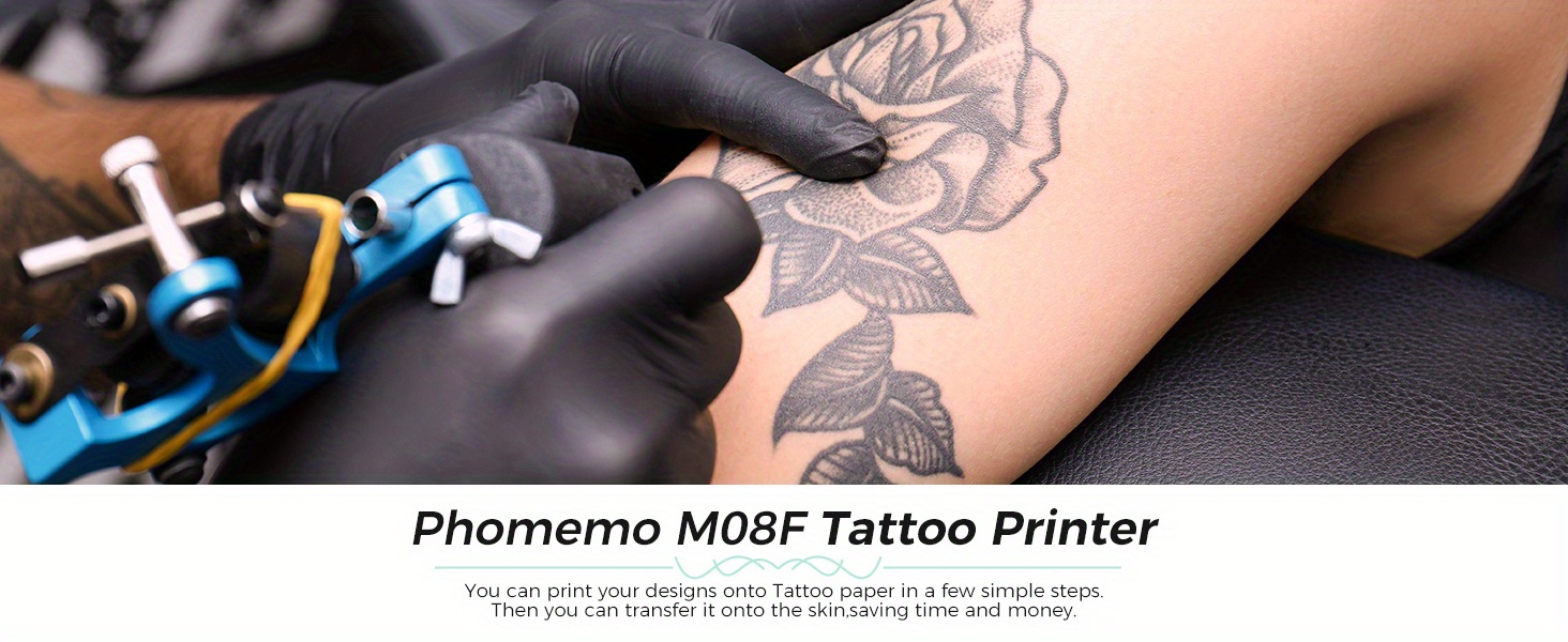 Phomemo M08F Wireless Tattoo Stencil Printer, Thermal Tattoo Kit Copier  Machine Supports A4 Transfer Paper, Bluetooth Stencil Printer for Tattooing  Compatible w…