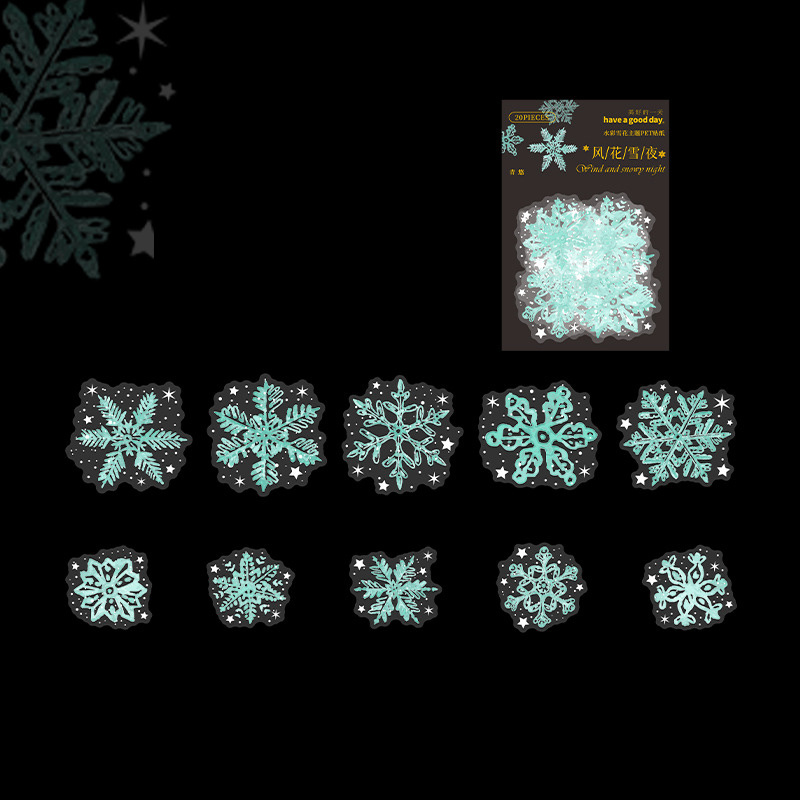 Snowflake Stickers 20 Sheets Matte Glitter Embellishments