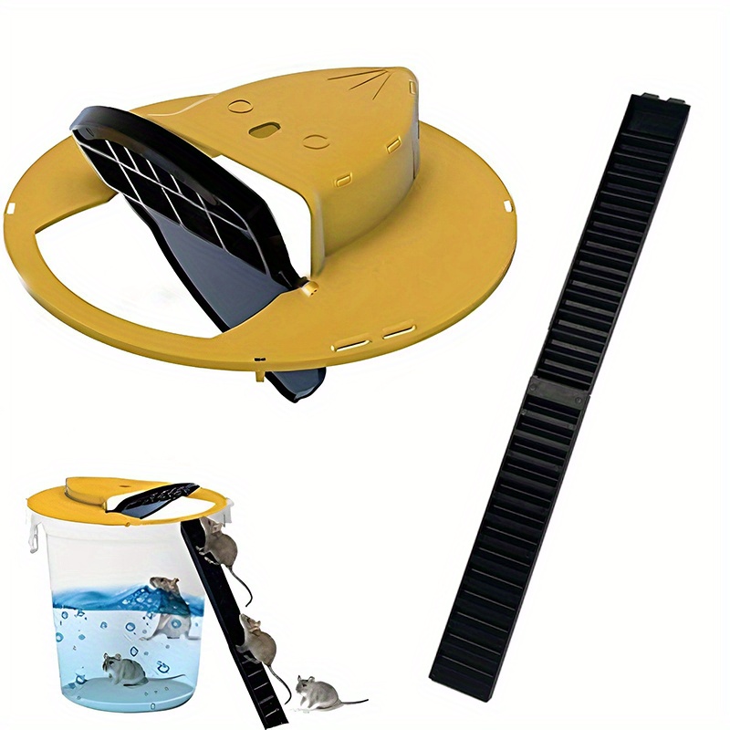 DYMPORT Mouse Trap Bucket, Pack of 2-Auto Reset Flip and Slide Mouse Trap for Indoor and Outdoor Usage, Bucket Mouse Trap 5 Gallon Bucket Compatible