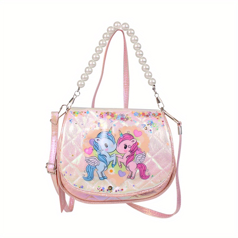 Sequin Unicorn Messenger Bag, Glitter Rainbow Crossbody Bag, Girls Cartoon  Shoulder Bag - Temu United Arab Emirates