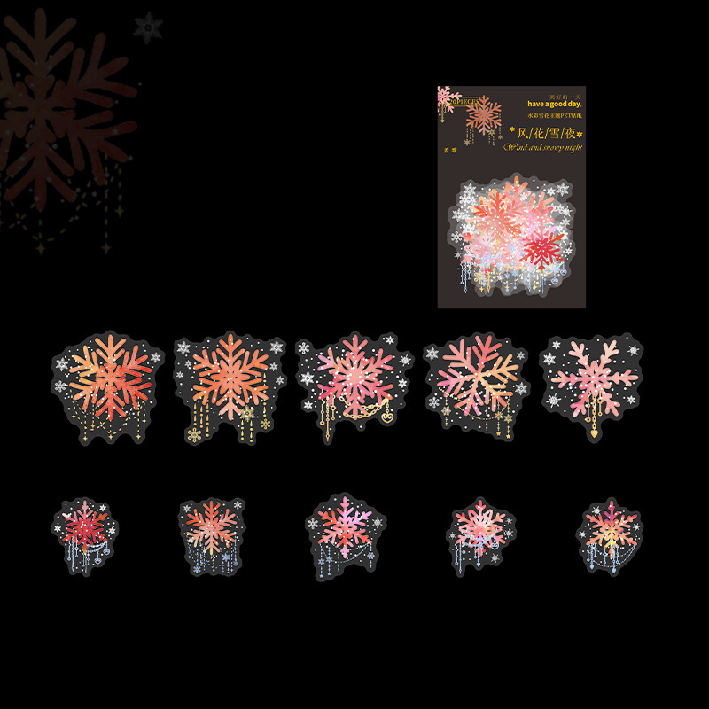 Snowflake Stickers 20 Sheets Matte Glitter Embellishments