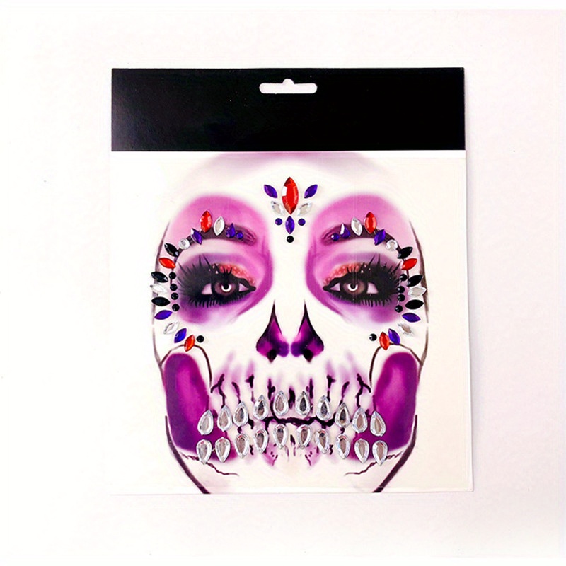 Ghost Face Halloween Face Sticker Cosplay Party Temporary - Temu