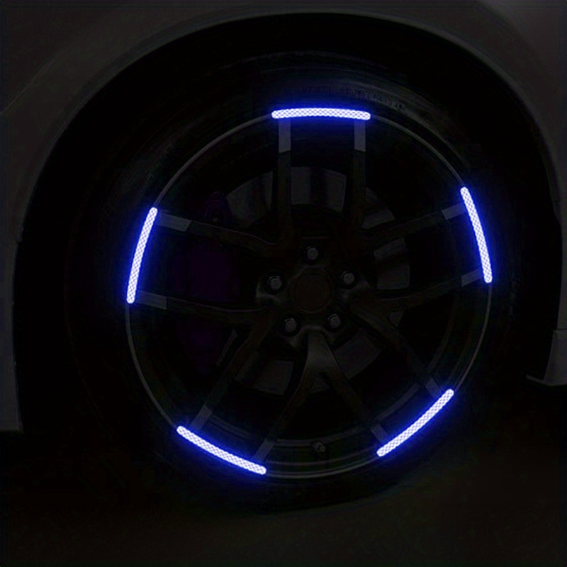 Car Wheel Hub Reflective Sticker Colorful Luminous Dark Blue Temu United Kingdom