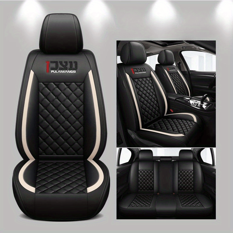 5 Luxury Car Seat Covers, New, Premium, All-season, Universal Fit,  Big-eyed, Full Coverage, Full Leather, Breathable, Car Seat Protector,  Summer - Temu