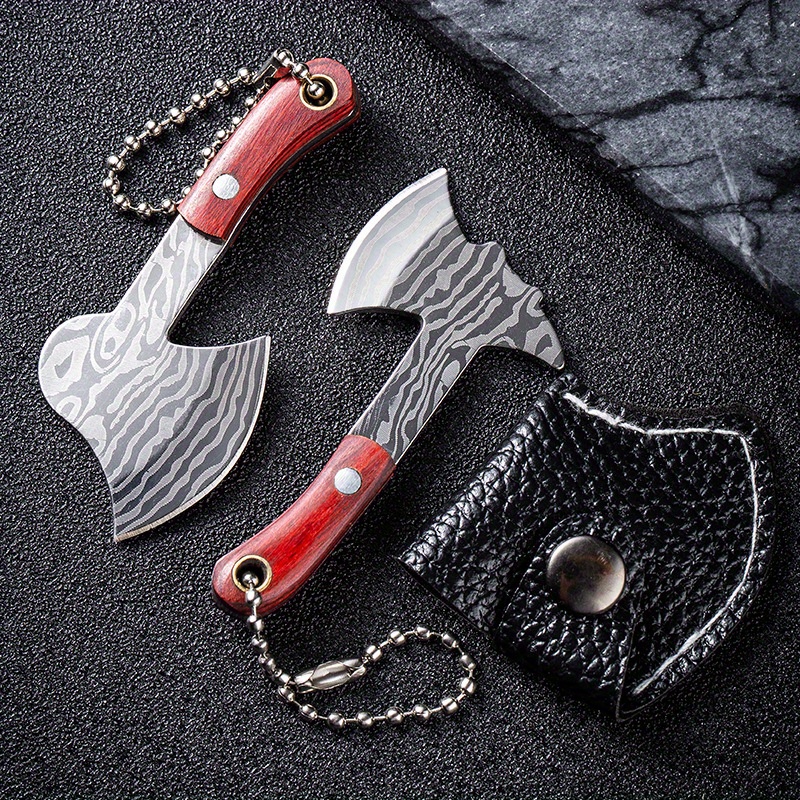 1pc Stainless Steel Keychain Axe Pocket Knife, EDC Package Box