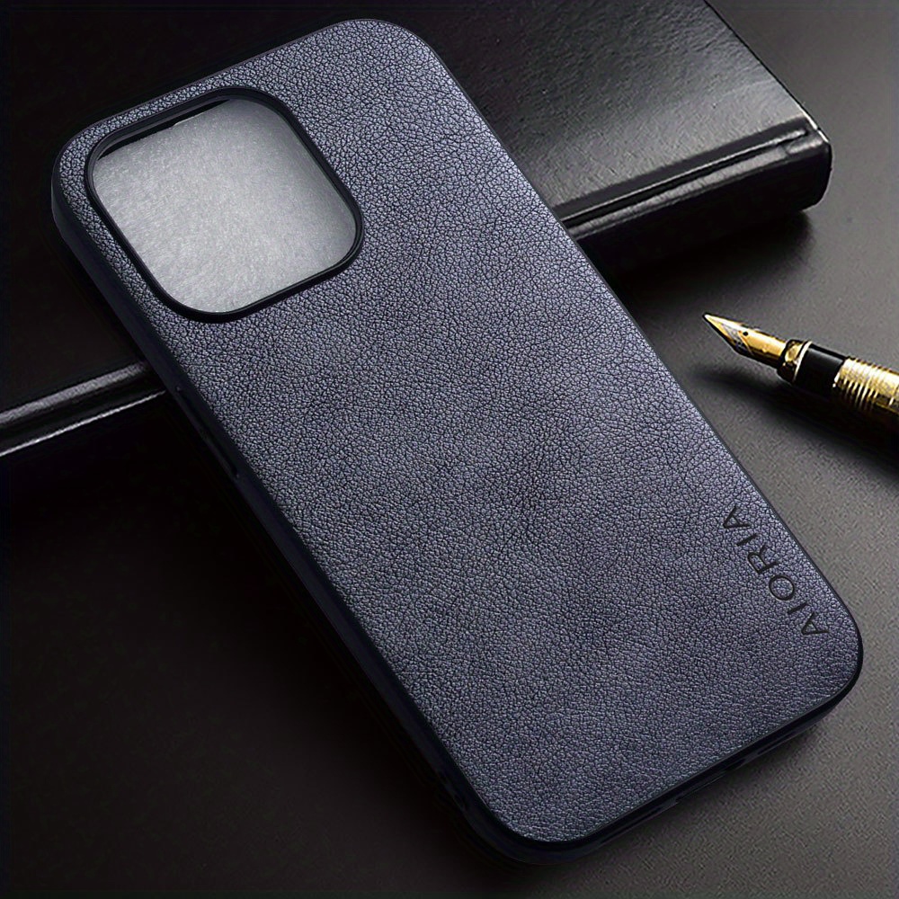 TEMU Phone Case - Premium Faux Leather Phone Case With A Retro Design, Fully Protective For Iphone 15 Pro Max And 16 Pro 5g