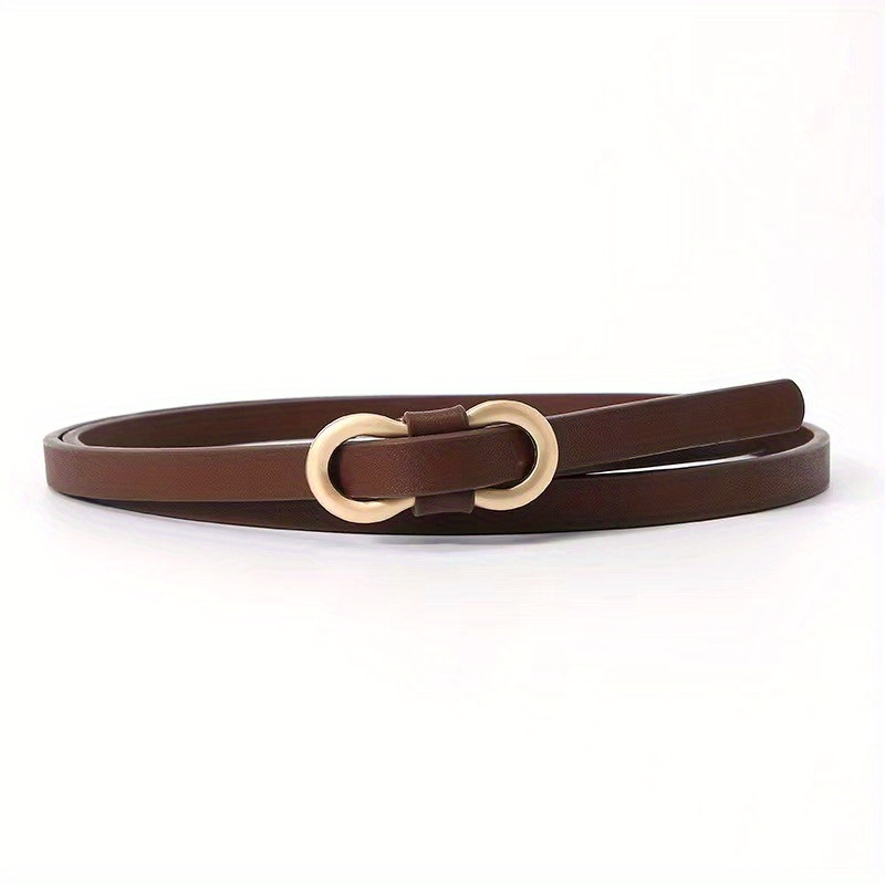 Image of 1pc, Simple Slim Belt, Vintage Thin Belt, Versatile Tie, Decorative Waist Accessory For Skirts And Sweaters, Small Suit Belt, Narrow Dress Belt, Must-have Fashionable Women's Belt