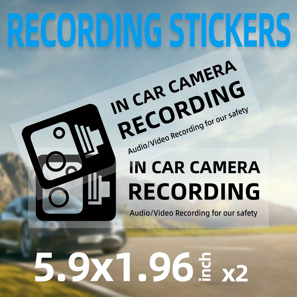 Warning Sticker, 2 Sheets/set, Color Recording In Progress Warning Sticker, Black And White Monitoring Sticker, Friendly Reminder Slogan