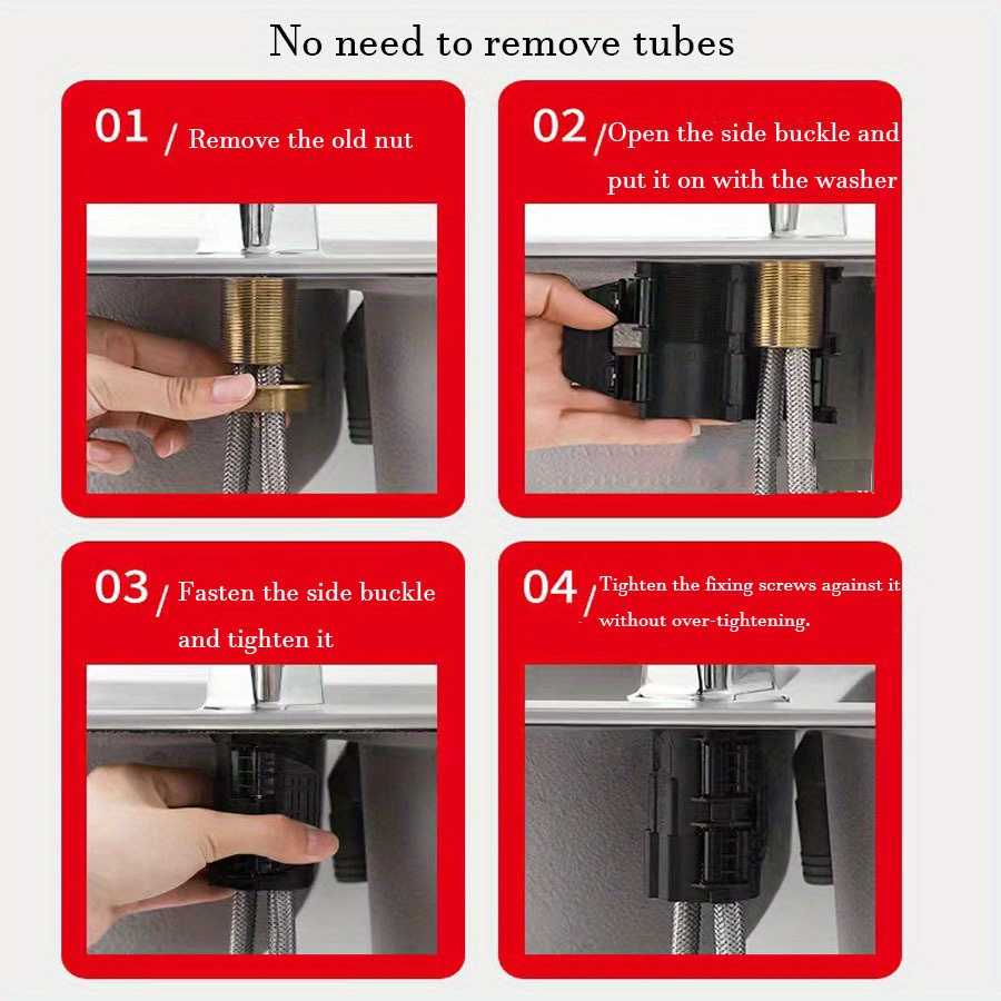 Écrou Anti-desserrage Pour Robinet De Cuisine | ABS/PVC, Diamètre 32 Mm | Fixation Rapide Sans Outil