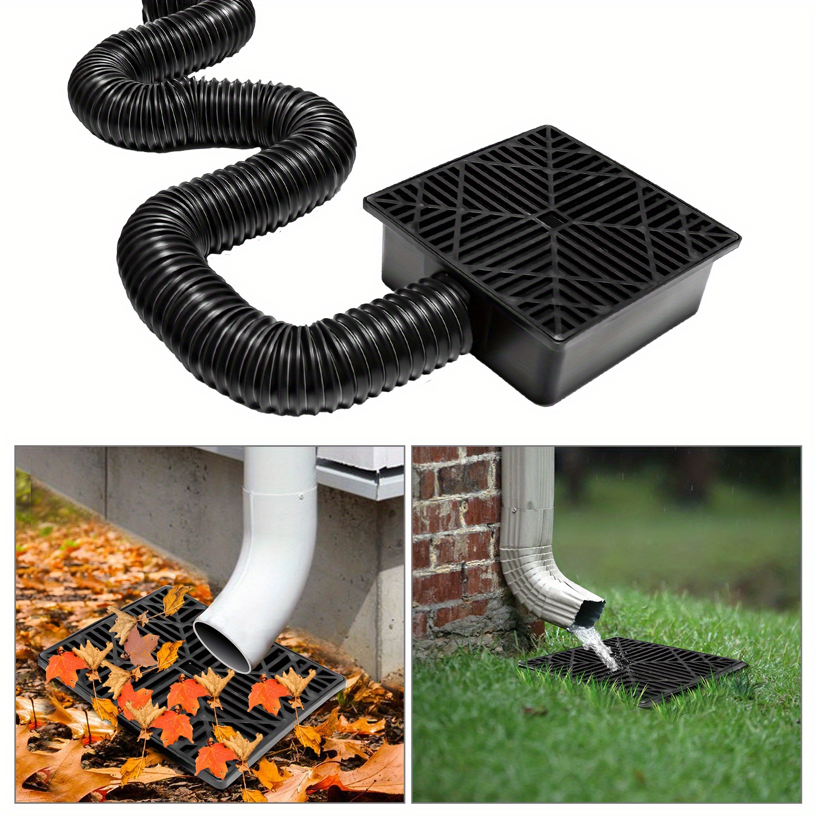 1pc Rain Gutter Downspout Extensions Drain Adapter, No Dig Catch Basin  Downspout Extension Kit, Flexible Down Spout Extender For Outdoor Ground  And