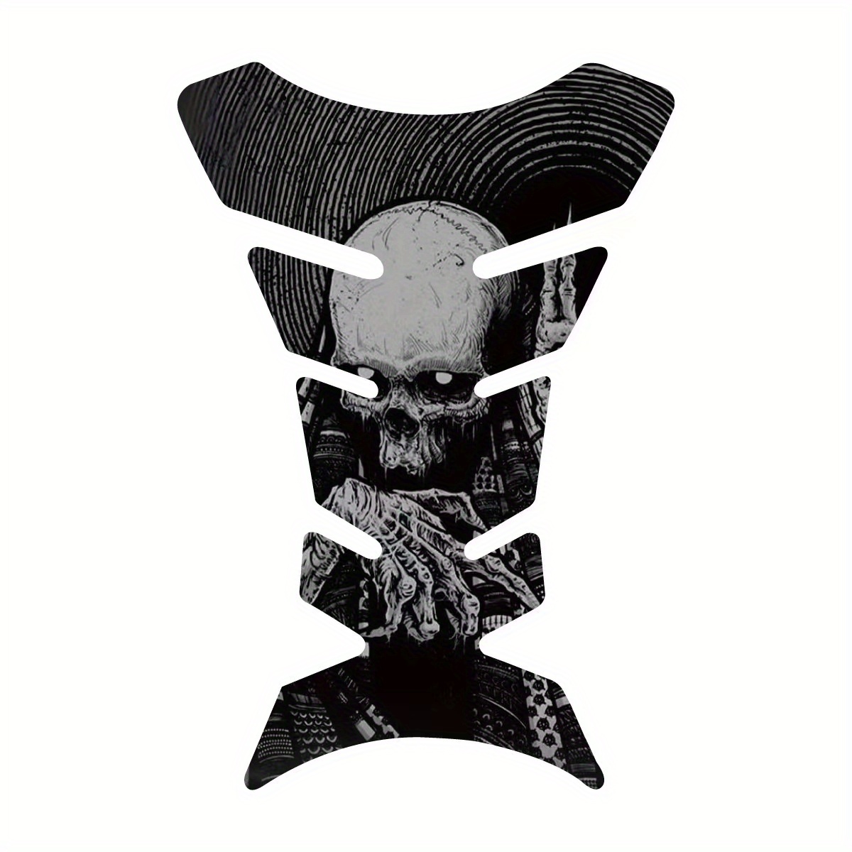 3D Motorcycle Demon Skull Tank Pad Sticker Universal Fit