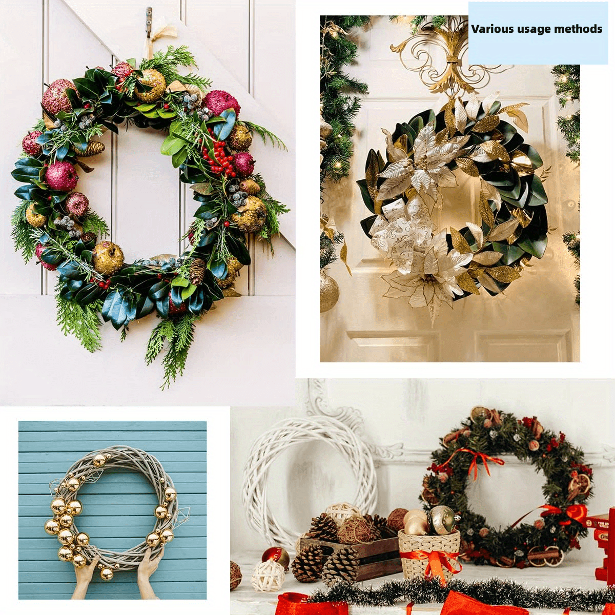 1pc, Round Wire Wreath Frames Green Wreath Forms Wreath Rings For DIY  Christmas Valentine's Day Wedding New Year Party Decor Christmas Decor  Supplies