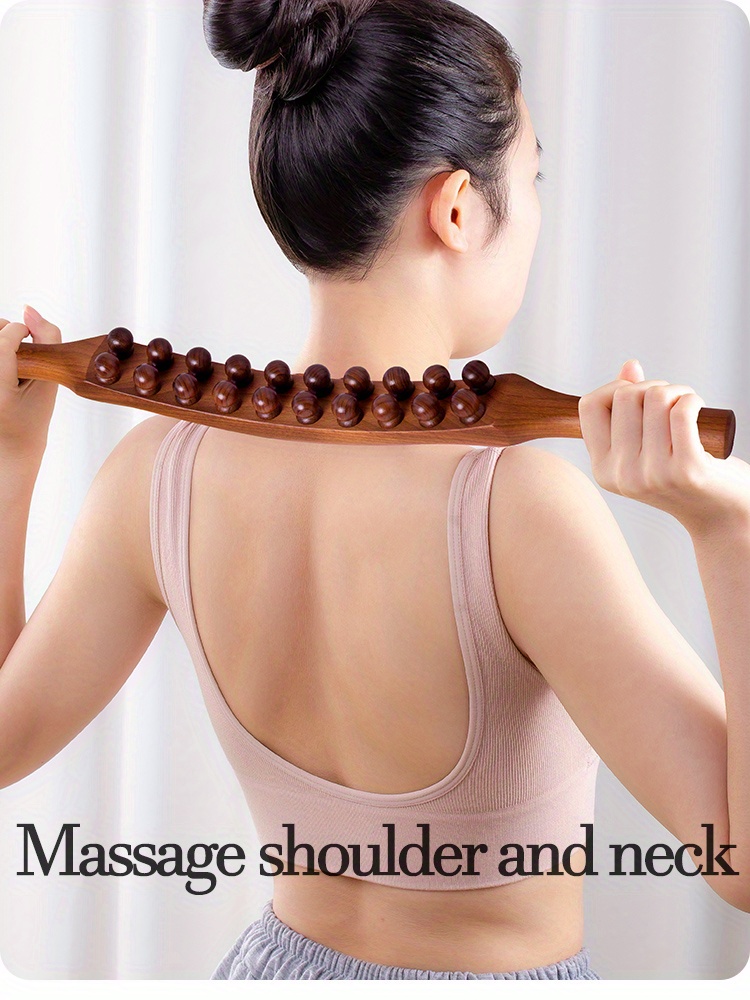 1pc 20 beads massage stick can relax the whole body relax muscles after exercise   body   and   wooden exercise tools details 4