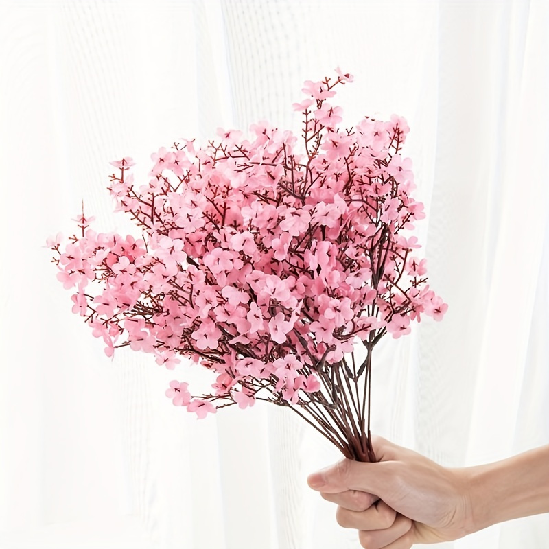 Fake Cherry Blossom Faux Peach Blossom Artificial Sakura Stems