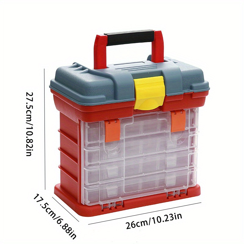 Tackle 27*17*26cm Portable 4 Layers Big Fishing Tackle Box Plastic