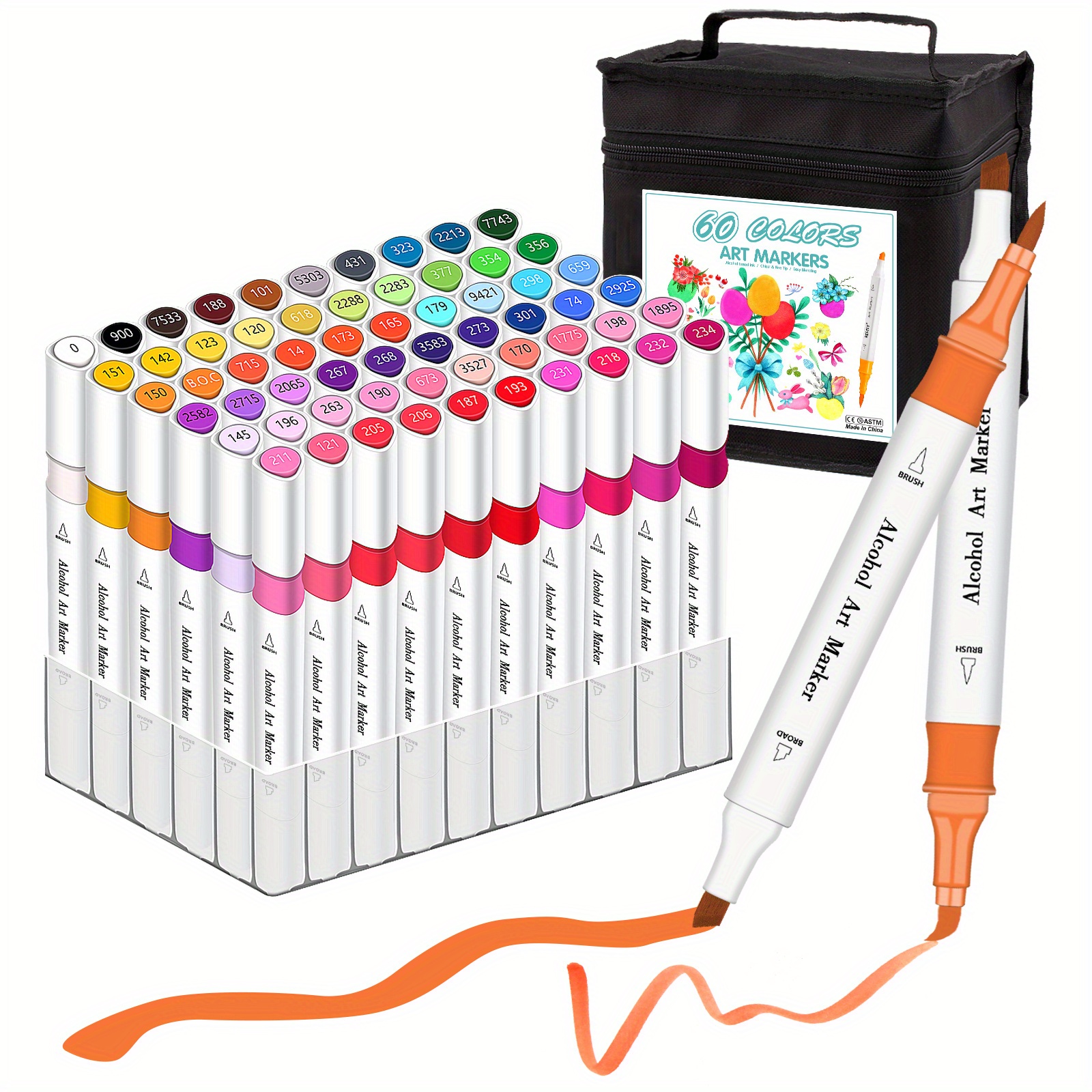 60-color Alcohol Marker Art Marker Set, Dual-head Pen Tip, Waterproof And  Quick-drying Non-toxic, Suitable For Painting, Adult Coloring, Beginners,  Dyeing, Writing, Marking, Diy Design, Can Be Used As Holiday Gifts, Student  Back-to-school Supplies