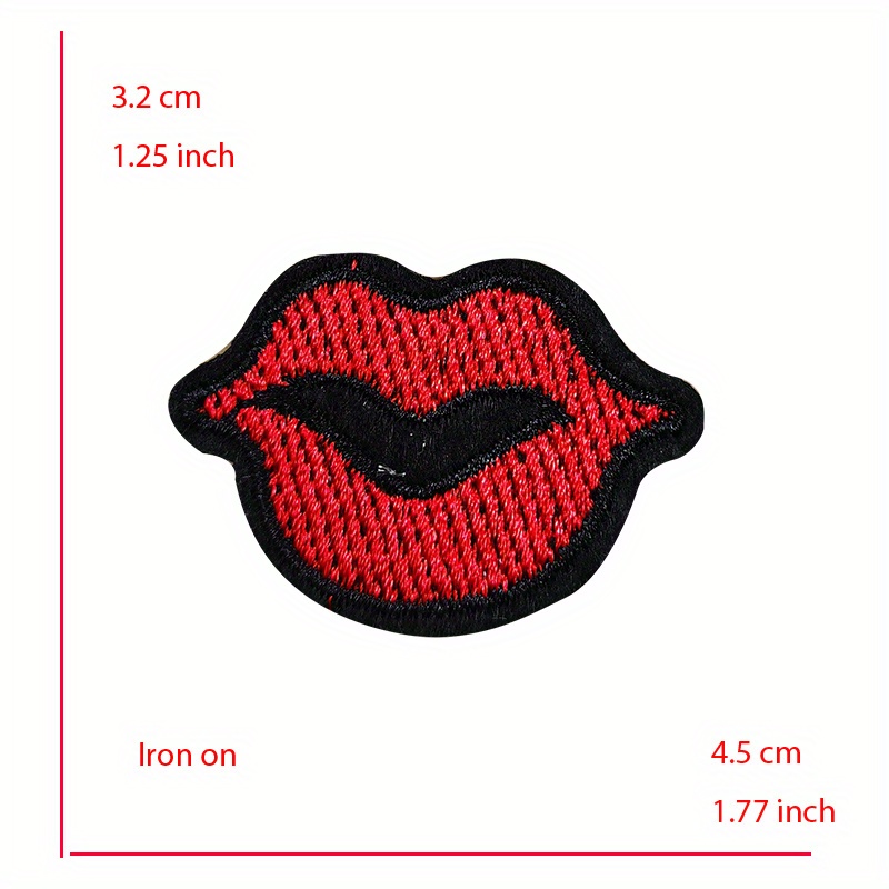 Big Red Lip Large Patches Sewing on Applique Sequins Patch for Jackets  Jeans Clothing DIY Craft Accessories Clothes Stickers