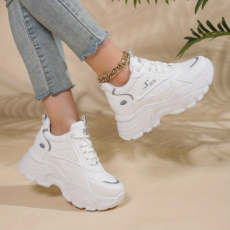 Heavy-soled Dad Shoes New Style Super High-fire Women's Shoes Small White  Sports Casual Shoes - Temu