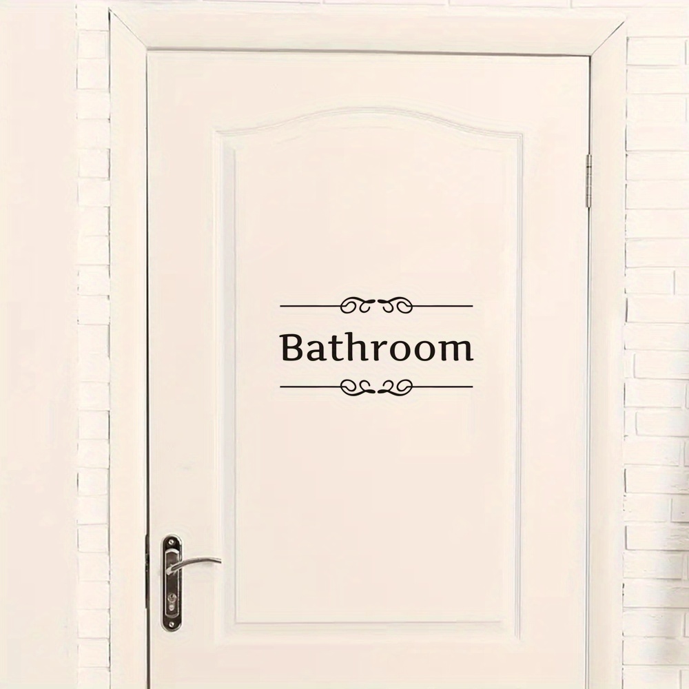 Vinyl Wall Sticker French Bathroom And Toilet Door Sign - Temu