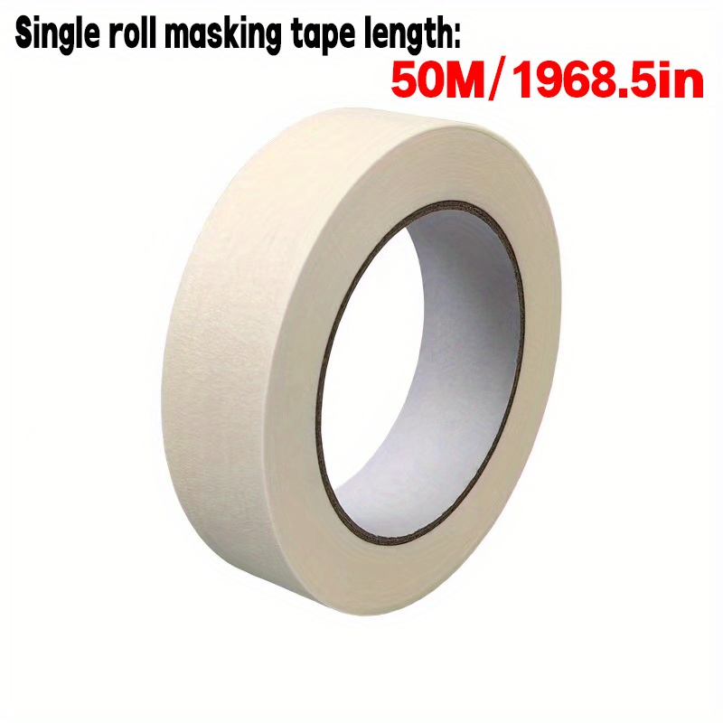 20M Adhesive Masking Tape White High Temperature Single Side Tearable  Writable Decorative For Office Car Oil Painting Art Sketch