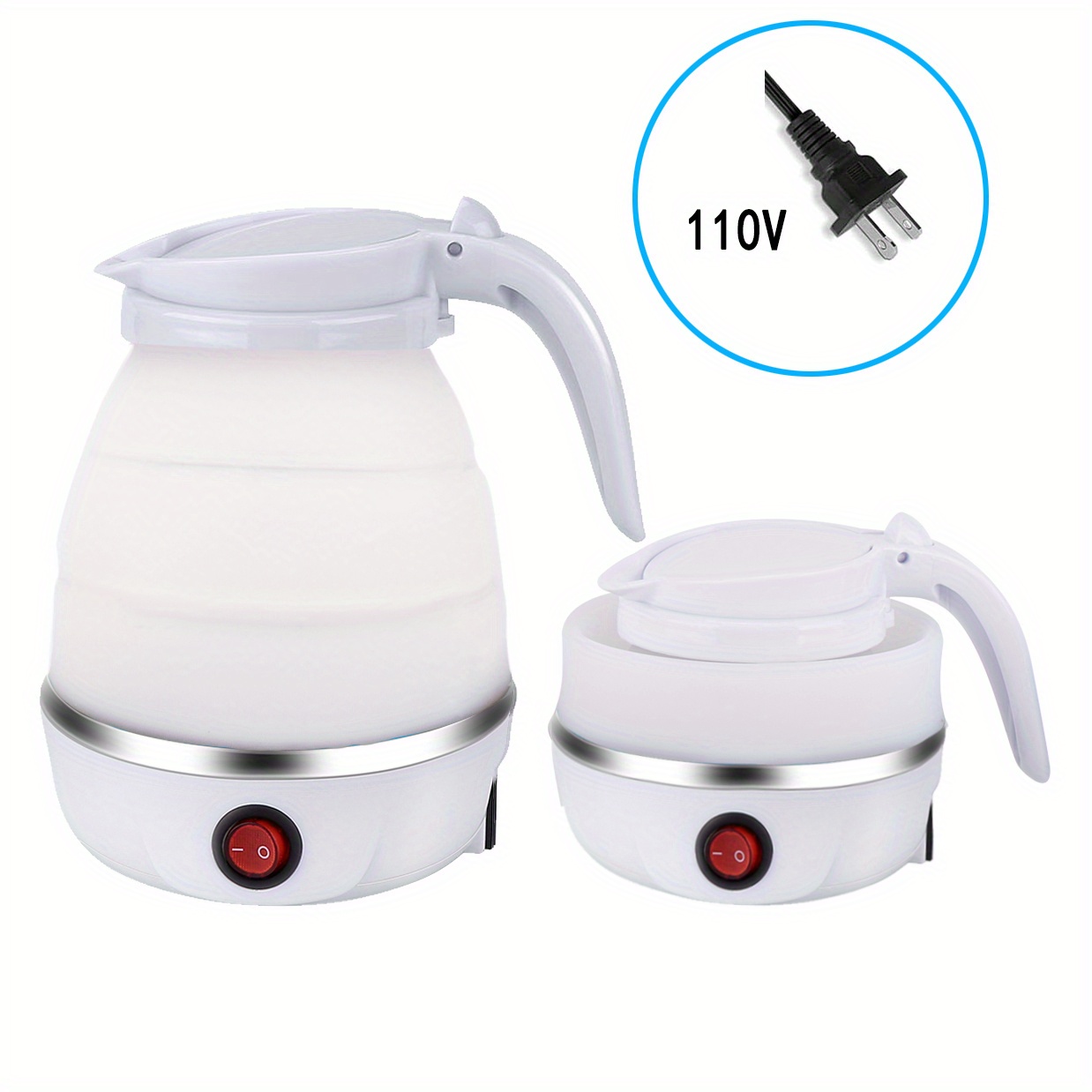 T-magitic Travel Foldable Electric Kettle, Collapsible Electric Kettle Food  Grade Silicone Small Electric Kettle Boiling water,Dual Voltag