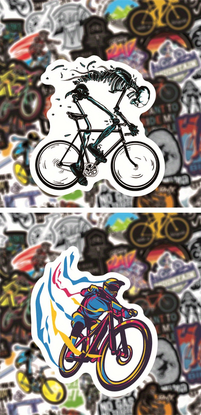 50 Uds. Pegatinas De Grafiti Para Bicicleta De Montaña MTB, Portátil,  Guitarra, Equipaje, Monopatín, Coche, Pegatina Fresca Impermeable, Juguetes  Para Niños De 1,38 €
