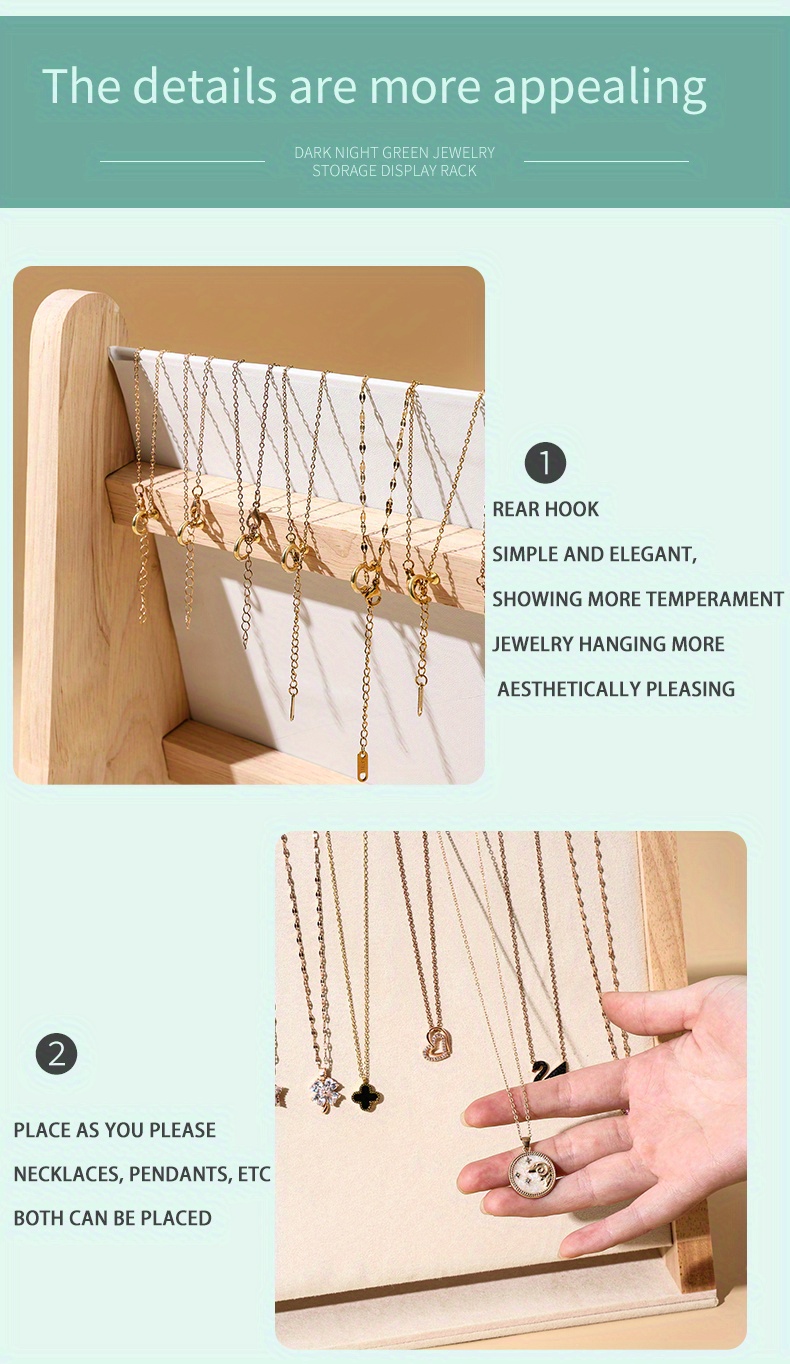 Wooden Beveled Necklace Display Stand Ornament Hanger Live Temu Australia