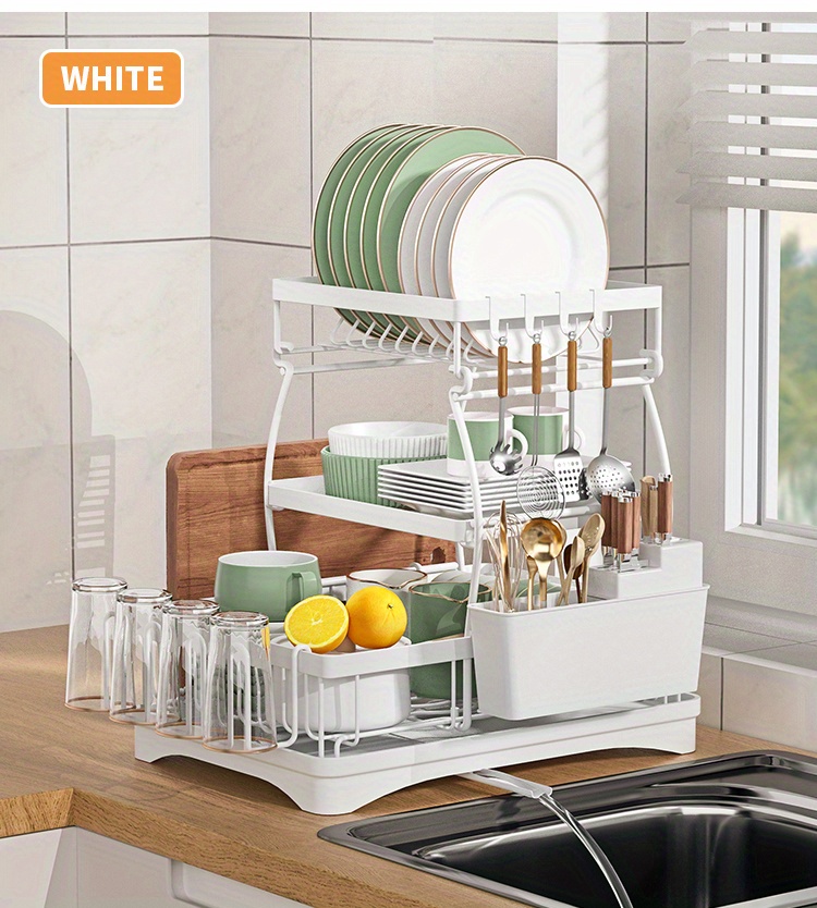 3-Tier Over Sink Dish Drying Rack Cutlery Drainer Kitchen Shelf